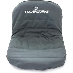 POWERWORKS Weatherproof Deluxe Riding Lawn Mower Seat Cover, Medium, Black