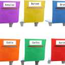 6 Pcs Chairback Pockets, Chairback Buddy Pockets Chart, Bright Color Seat Storage Organizer Large Pockets for School Classroom 16.6 x 19 Inch