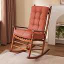 Rocking Chair Cushion Set, Waterproof and Fade-Resistant Patio Chair Cushions, Tufted Chair Pads for Rocker Furniture, 17x17 Inch, Indoor/Outdoor Seat Cushions with Ties, Spice