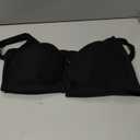 Bras for Older Women No Underwire Front Closure Comfort Senior Wireless Snap Closing Bra Black 44D