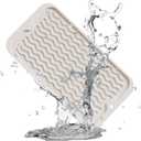 ZLR Silicone Dish Drying Mat for Kitchen Counter, Eco-Friendly Fast Dry Dish Mat, Easy Clean Multi Usage Drying Matt, Heat Resistant Trivet, 6" x 12" Extra Small, Cassava White