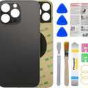 OEM Rear Back Glass Replacement for iPhone 14 Pro Max 6.7 Inches with Professional Repair Tool Kit (Space Black)