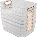 Idotry 6-Pack Clear Pantry Storage Bins, Plastic Organizer Bins
