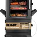 Stand Electric Smoker with Soft Rainproof Cover, LED Display Build in Meat Probe Vertical Smokers, Accurate Temperature Control Adjustment,Easy to install