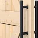 SMARTSTANDARD 12'' Push Pull Sliding Barn Door Handle, Double-Sided Barn Door Handle Black Set, 1 Pack