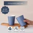 300 Pack Paper Cups 8 oz, Disposable Hot/Cold Beverage Drinking Cups, 8 OZ Paper Coffee Cups, Navy Floral Coffee Cups for Party, Picnic, Travel, and Events.