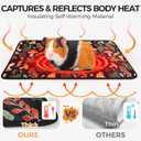 Homimp 2 Pcs Guinea Pig Pee Pads,Self Heating Guinea Pig Bed Pads for Winter Keep Warm,Washable&Anti Slip Small Animal Beds for Indoor Rabbit Hamster Squirrel Hedgehog Chinchilla Ferret,Black 24"x47"