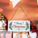 Jetec 3 Pcs Christmas Sign Merry Christmas Decoration Small Let It Snow SignWood Hanging Xmas Ornament Happy Holidays Wall Decor with Rope for Home Door Wall Room Kitchen Farmhouse Indoor Outdoor