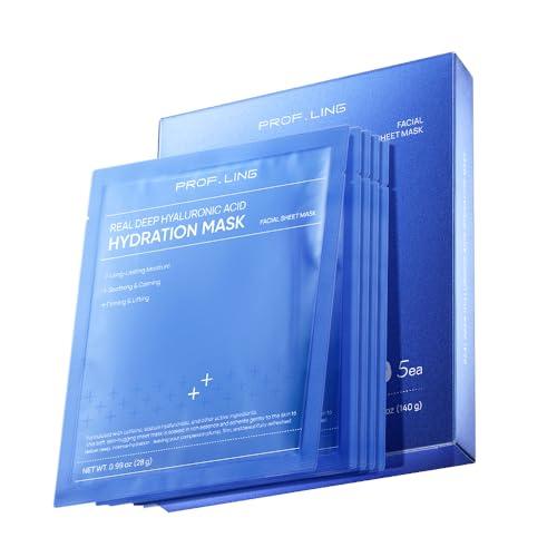 Prof. Ling Full-Spectrum Hyaluronic Acid Face Mask – Deep Hydrating, Firming & Soothing Sheet Mask for Sensitive Skin, PCS 2