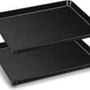 Toaster Oven Pans, 10.5 x 8 x 1 Inch Carbon Steel Baking Pan Tray for Compact Ovenware, Non-Toxic & Non-Stick, Roll Edge & Easy Clean, 2 PCS