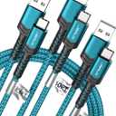 JSAUX USB C Cable Fast Charging, 3-Pack (10ft+6.6ft+3.3ft) USB A to Type C Charge Cord for iPhone 17/17 Pro/17 Pro Max, iPhone 16/16 Pro/16 Pro Max, Samsung S24 S22 S20 Note 20, USB C Charger(Green)