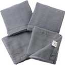 Muko Towel Double Gauze, Face Towel, Senshu Towel, Thin, Made in Japan, Quick Dry, Set of 4 Towels, Charcoal (Washcloths)