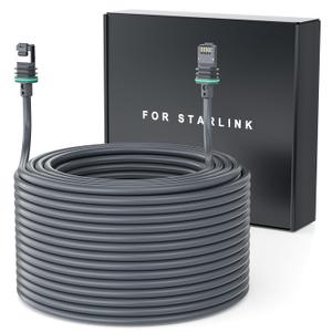 for Starlink Gen 3 Cable 150FT/46M,linkoostar for Starlink Cable Gen 3 Replacement Standard V3 Cable for Starlink Rectangular Waterproof Extension Ethernet Cable Gen 3 Accessories