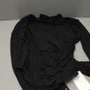 REORIA Womens Trendy Sexy Mock Turtle Neck Long Sleeve Sheer Mesh Ruched Going Out Bodysuits Tops (Medium, Black)