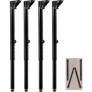 Folding Adjustable Table Legs 4 PCS, Adjustable Height 22.5- 34.5 DIY Desk Legs, Foldable Furniture Legs for Outdoor Camper, RV, Coffee Dinner Table, Tabletops, Kitchen