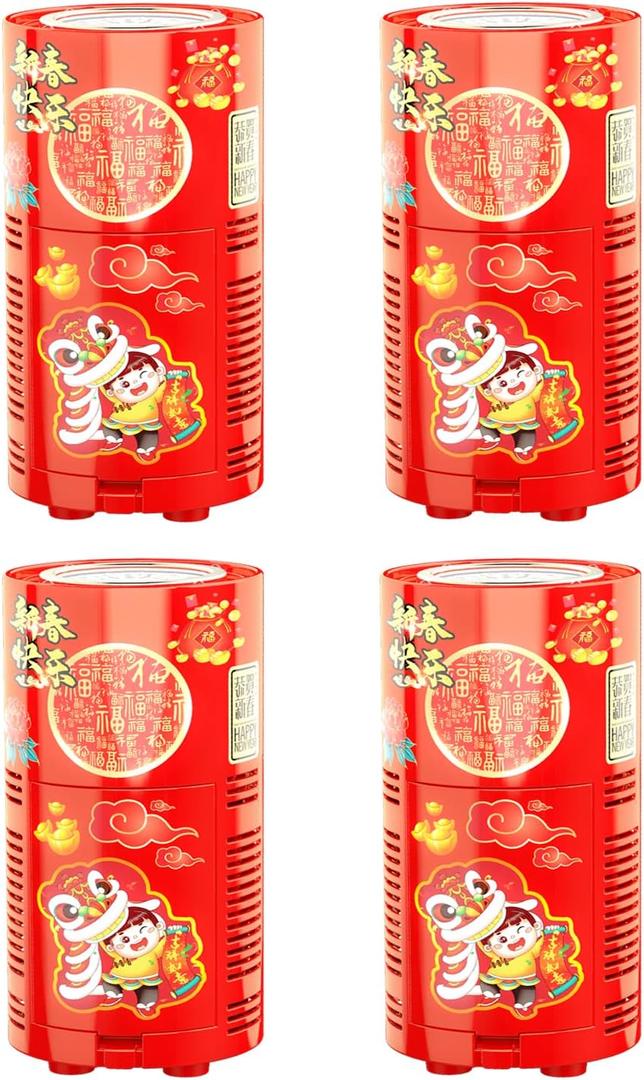 4 PCS Fireworks Bubble Machine with 4x80ml Bubble Solution, Portable Automatic Bubble Machine with Lights and Closeable Music, Bubble Maker Toys for Kids Outside Activities Parties Wedding