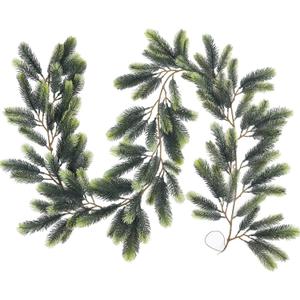 DearHouse 6Ft Artificial Christmas Pine Garland, Realistic Greenery Garland Pine Leaves for Holiday Season Mantel Fireplace Table Runner Centerpiece Dcor
