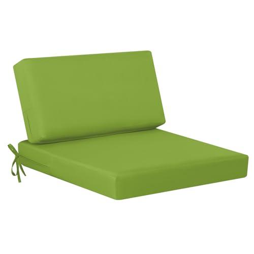 idee-home Outdoor Cushions for Patio Furniture, Outdoor Seat Cushion, Waterproof Couch Hampton Bay Deep Seat Replacement Chair Cushions for Garden Lawn Backyard Deck, 26.5 x 26.5 Green