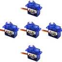 FEETECH 90R 5packs 360 Degree Continuous Servos Micro Servo 9g Mini Servo Motor with Plastic Shell for Robot Car Plane RC Helicopter