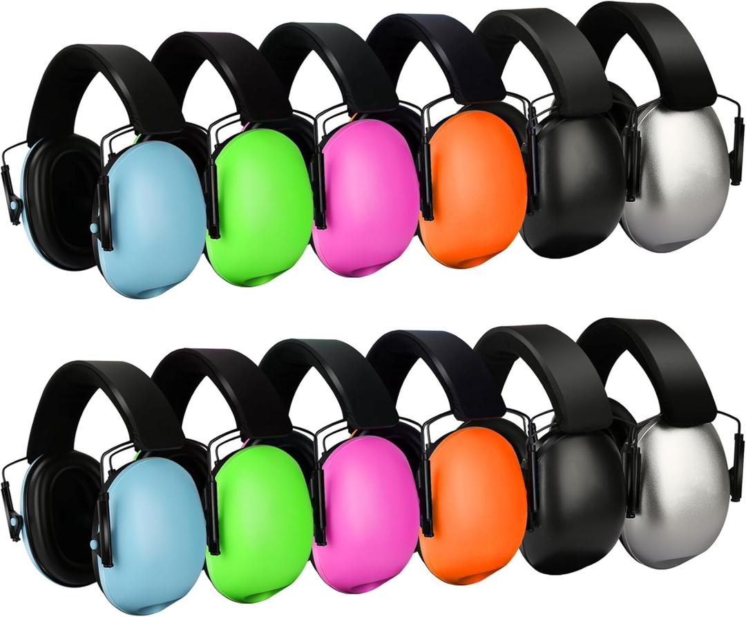 Kids Noise Cancelling Headphones - 12 Pcs, 27dB Ear Protection Safety Ear Muffs with Adjustable Noise Reduction for Children & Toddlers