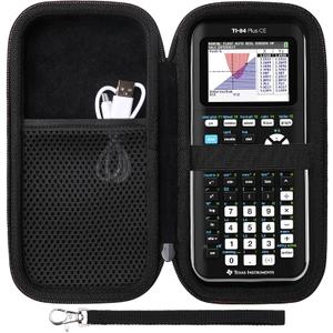 Case for Texas Instruments TI-84 Plus CE/TI-84 Evo/TI 84 Plus/TI-Nspire CX II CAS/TI-Nspire CX II Graphing Calculator, Mesh Pocket for Charging Cables, Pens and Rule(Black)