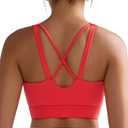 RUNNING GIRL High Impact Sports Bras for Women, High Support Running Sports Bra Moulded Cup Strappy Sports Bras (Red, S)
