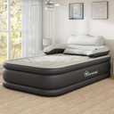 YITAHOME FullXL Size Air Mattress with Headboard, 18in Inflatable with Pillow, Blow Up Mattress with Removable Electric Pump, Comfort Air Bed Queen for Camping & Home, Black