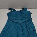 Blooming Jelly Womens One Piece Swim Dress Retro Tummy Control Modest Swimsuit Ruched Wide Strap Square Neck Bathing Suit (Medium, Blue Green)