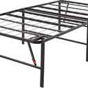 Amazon Basics Foldable Metal Platform Bed Frame, Noise-Free Mattress Foundation with Tool-Free Assembly, 18 Inches High, Sturdy Steel Frame, No Box Spring Needed, Twin Size, Black