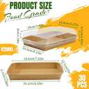 30 Pack 15oz Charcuterie Boxes with Clear Lids, To Go Paper Small Charcuterie Box with Lid, 7.5 x 5.2 x1.8in Disposable Bakery Take Out Containers for Desserts, Cookie, Charcuterie, Snack and Fruit