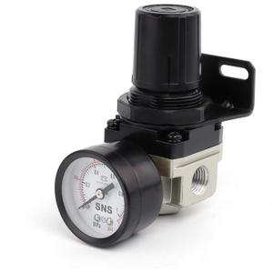 SNS Air Compressor Pressure Regulator With Bracket and Gauge Female Thread 1/4 NPT 0-150 PSI Adjustable AR2000-N02