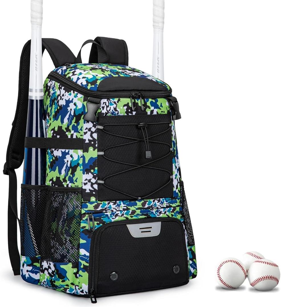 KAVIGOR Baseball Bag for Youth and Adult, Softball Backpack 40L Large Capacity, Bat Backpack with Shoes Compartment and Hidden Helmet Holder