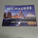 Milwaukee Calendar 2026 Wall 12 Month Monthly WI Scenic Souvenirs Themed Gifts | American Made In The USA