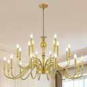 24 Light Gold Chandelier Large Farmhouse Chandeliers for High Ceiling Foyer, Extra Large Round Rustic Gold Chandelier 3-Tier for Living Room Dining Room Stairs Entry Restaurant Hotel -42.5 in