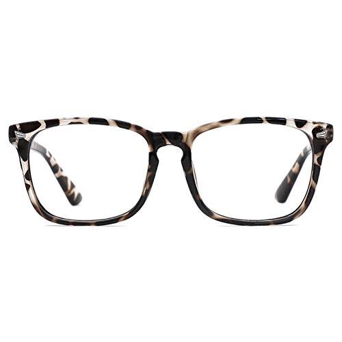 TIJN Blue Light Blocking Glasses for Women Men Clear Frame Square Nerd Eyeglasses Anti Blue Ray Computer Screen Glasses