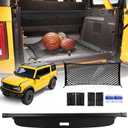 Cargo Cover for Ford Bronco - Retractable Cargo Cover Fit for Ford Bronco 2025-2021 4-Door Trunk Cover for Bronco Accessories with Cargo Net (Not Fit for Bronco Sport or Bronco 2-Door)