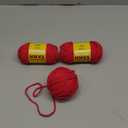 3x60g Cherry Red Yarn for Crocheting and Knitting;3x66m (72yds) Cotton Yarn for Beginners with Easy-to-See Stitches;Worsted-Weight Medium #4;Cotton-Nylon Blend Yarn for Beginners Crochet Kit Making