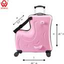 N-A Kids Ride On Suitcase with Wheels, Scooter Luggage for Toddlers Travel, Durable Children's Suitcase for Boys & Girls Ages 2-15 Years, 20inch