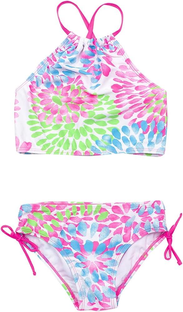 Kanu Surf Girls, Daisy UPF 50 Beach Sport Halter Tankini 2-Piece Swimsuit, 12