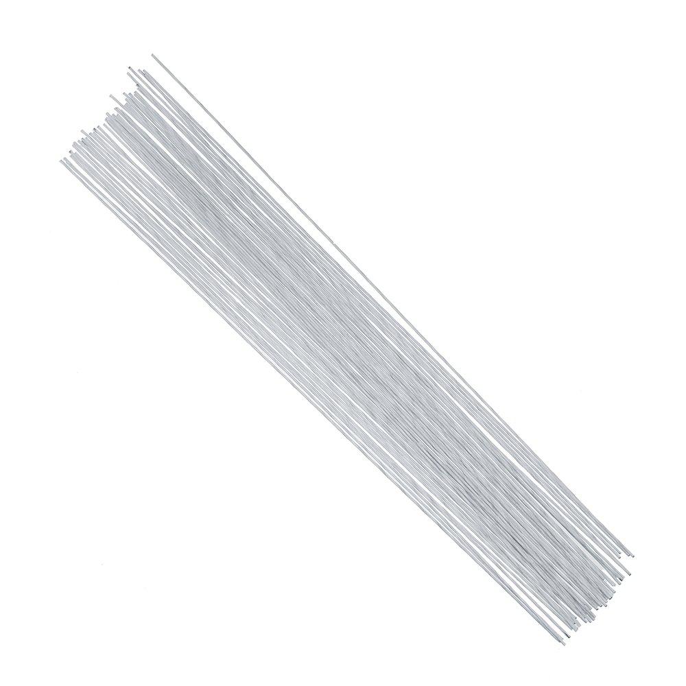 DECORA 18 Gauge White Floral Stem Wire 16 inch,50/Package