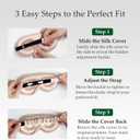 100% Mulberry Silk Sleep Mask for Unisex, 22 Momme 3D Silk Contoured Eye Mask, Breathable Light Blocking Blindfold with Adjustable Strap, Blackout Eye Cover for Travel, Black