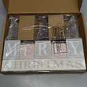 Christmas Decorations for Home Farmhouse Merry Christmas Tree Decor Wooden Winter Rustic Sign Vintage Holiday Tabletop Block for Kitchen Xmas Party Mantel Tiered Tray Gift