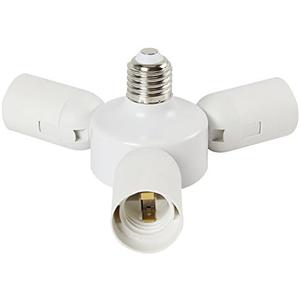 YI LIGHTING - 3 in 1 E26/E27 Socket Splitter Use for E26/E27 Standard Base Bulbs Medium Socket White (3 in 1)
