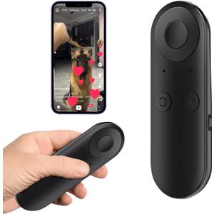 TikTok Scrolling Ring-Remote Control for TikTok with Air Mouse Control, Page Turner for iPad iPhone, Bluetooth Camera Video Recording Remote, for iPhone, iPad, iOS, Android Users, Black