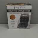 Baker's Friend Multi Mini Waffle Maker Machine, 6 x 3'' Small Waffle Iron, Perfect for Families and Individuals Use, Excellent Choice for Breakfast Brunch Parties & Events, Graphite