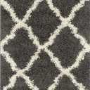 SAFAVIEH Dallas Shag Collection Accent Rug - 2'3" x 4', Dark Grey & Ivory, Trellis Design, Non-Shedding & Easy Care, 1.5-inch Thick Ideal for High Traffic Areas in Entryway, Living Room, Bedroom (SGD257G)                                