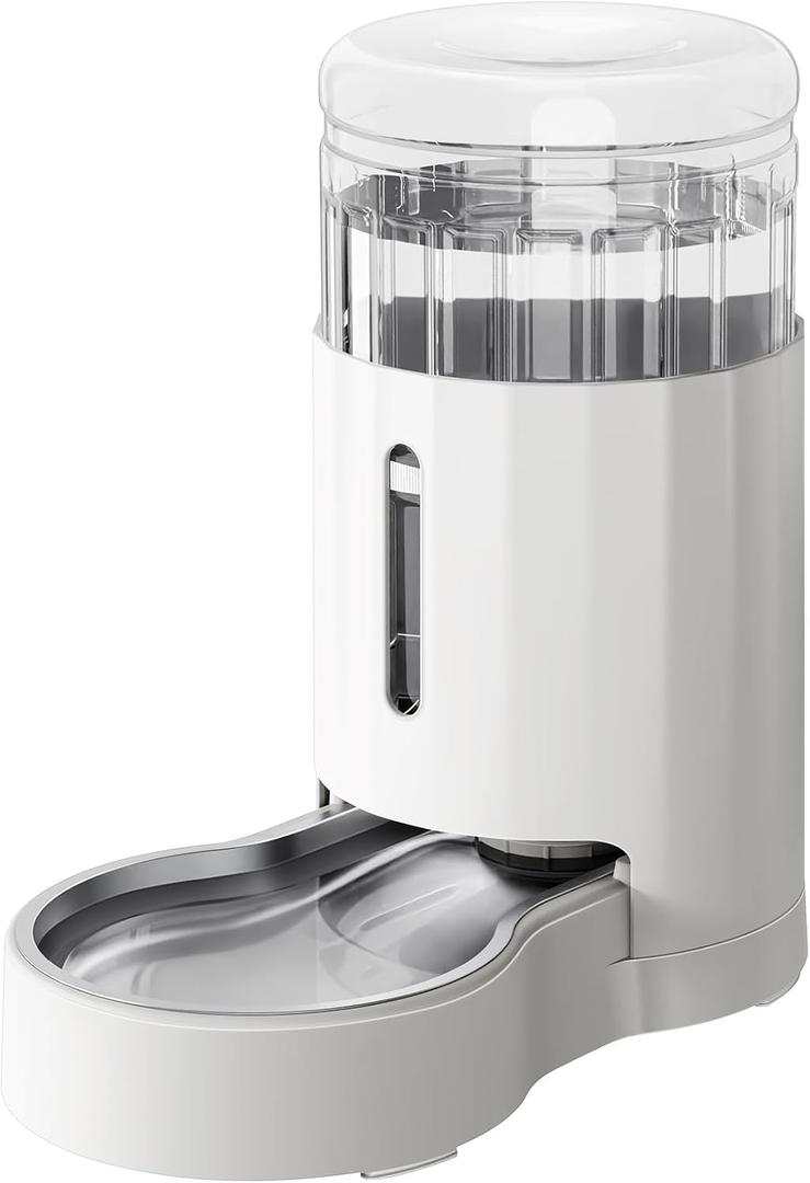 CZPET Dog Water Bowl Dispenser 7L, Wider Mouth & Upgraded Brush for Easy Cleaning Automatic Cat Gravity Refilling Waterer with Removable Stainless Steel Bowl, Large Drinking Area for Multi-Pet (White)