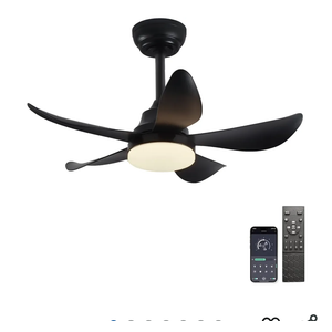 Zoruny Ceiling Fans with Lights 26“ Black Ceiling Fan with Light and Remote,Small LED Modern Fan Lighting 5 Reversible Blades 3 Dimmable 6 Speeds Reversible Noiseless Blades for Bedroom