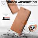 TUCCH Case for iPhone 14 Pro Max Case Wallet, [TPU Shockproof Inner Shell], PU Leather [RFID Blocking] 4 Card Holder Magnetic Stand Protective Cover Compatible with iPhone 14 Pro Max, Textured Brown