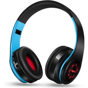 Bluetooth Headphones, Chat- Comfortable Over Ear Stereo Headphones,7 Breathing Led Lights up, Wireless Headset for Adult Teen Kid for Phone/Samsung/Pad/PC/Android/Laptop/TV (Blue)
